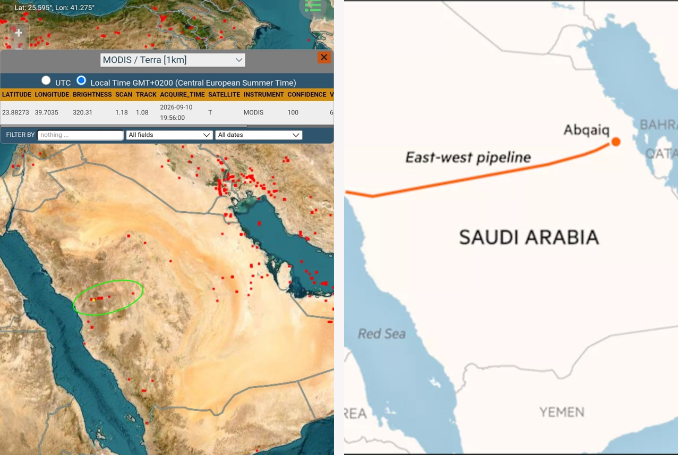 Saudi Arabia temporarily shut its strategic East-West oil pipeline after multiple attacks. (Photo: screen grab)